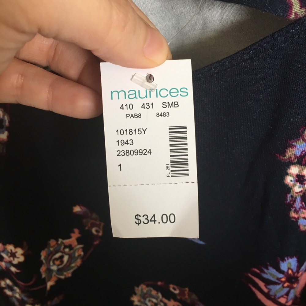 Maurices cross front tank dress blue paisley - Picture 5 of 8
